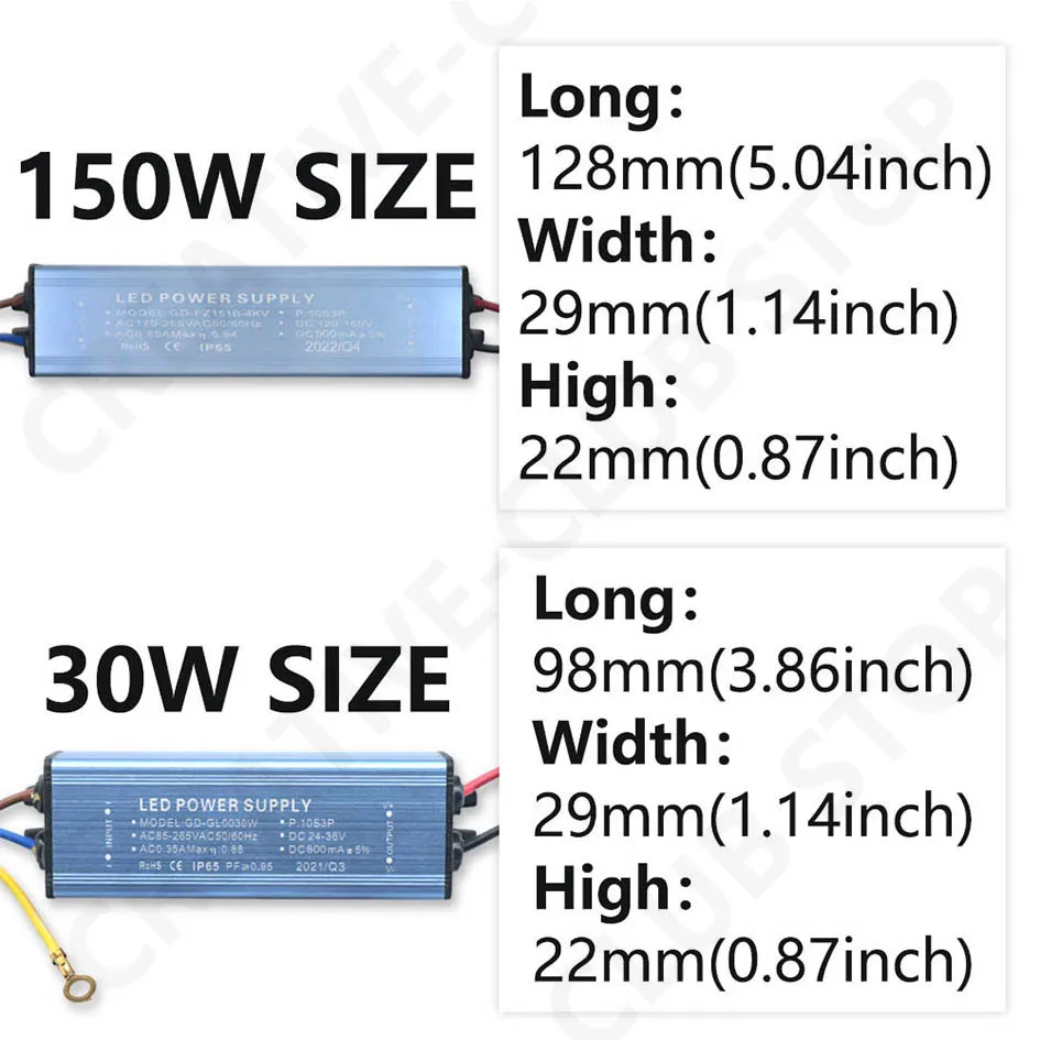 30W 50W 100W 150W LED-Treiber 300mA 600mA 800mA 900mA für LED-Netzteil Konstantstrom-Spannungsregelung Beleuchtungstransformatoren – Detail 5