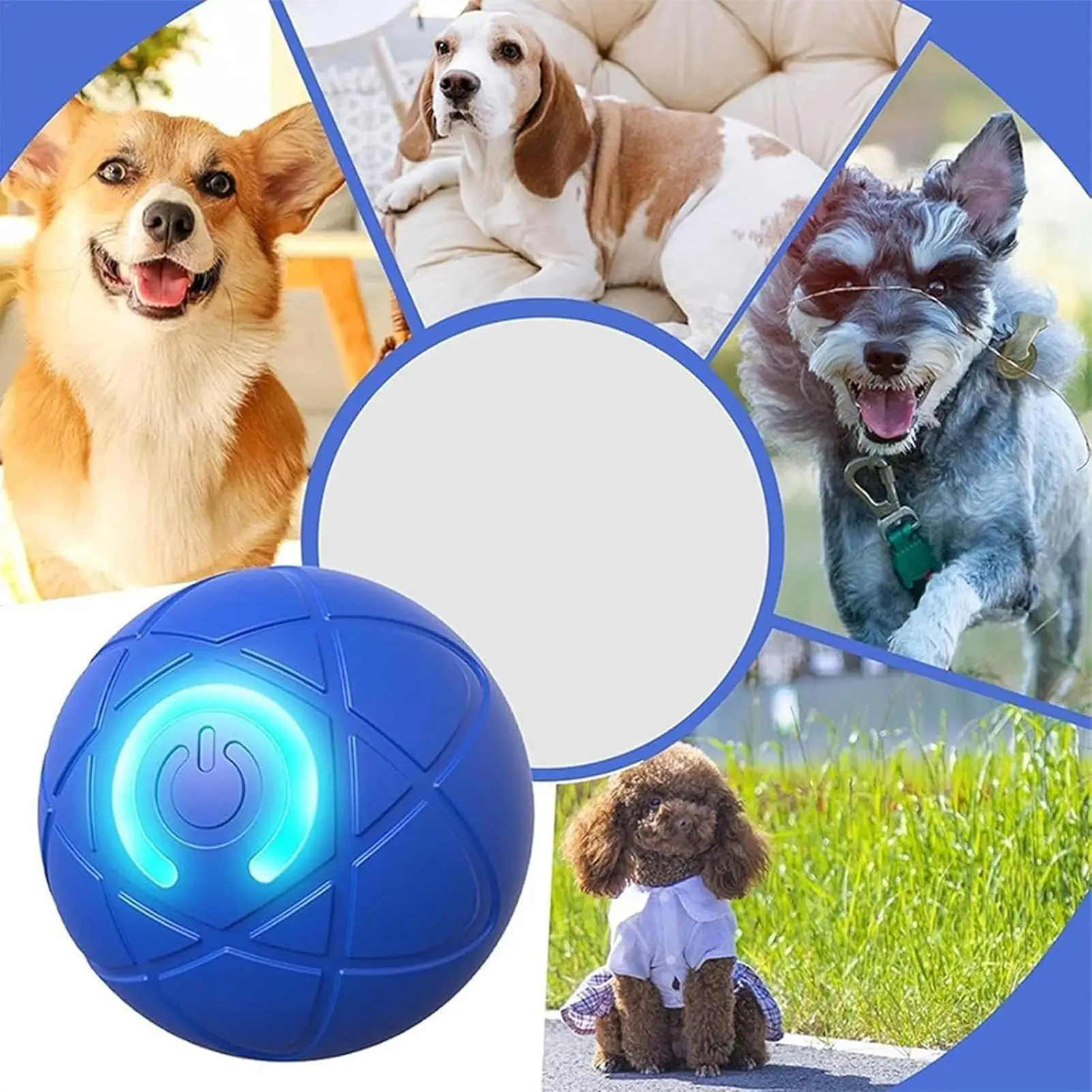 Electric Rolling Ball Dog Toy Auto Moving Dog Toy Ball Automatic Rolling Ball Toys for Puppy USB Rechargeable Interactive Dog