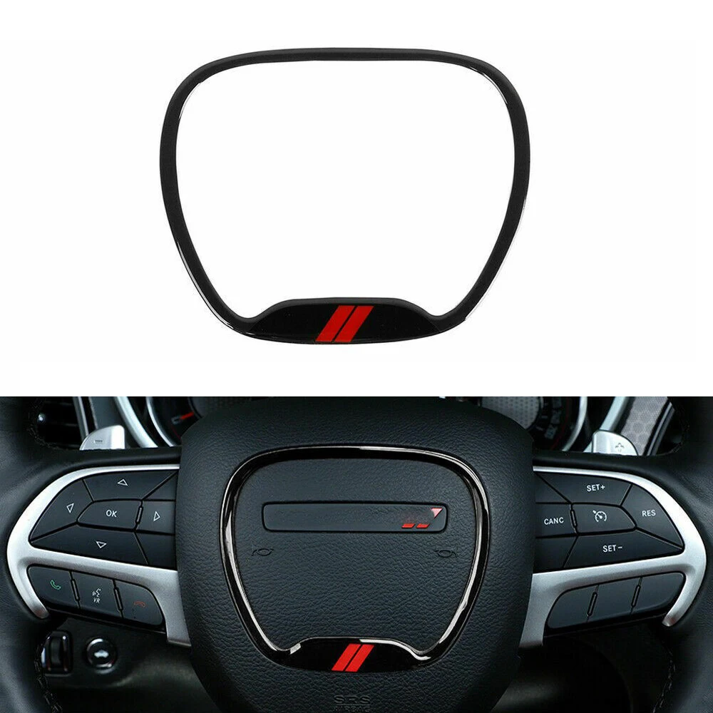 Car Interior Accessories For Dodge Challenger Charger Jeeps Grand Cherokee SRT8 2015-2020 Steering Wheel Central Ring Trim Cover