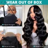 5X5 Glueless Wig Bleached Knots Pre Plucked Upgraded Lace Front Wigs Pre Cut Body Wave  Natural Color 100% Human Hair For Women 5