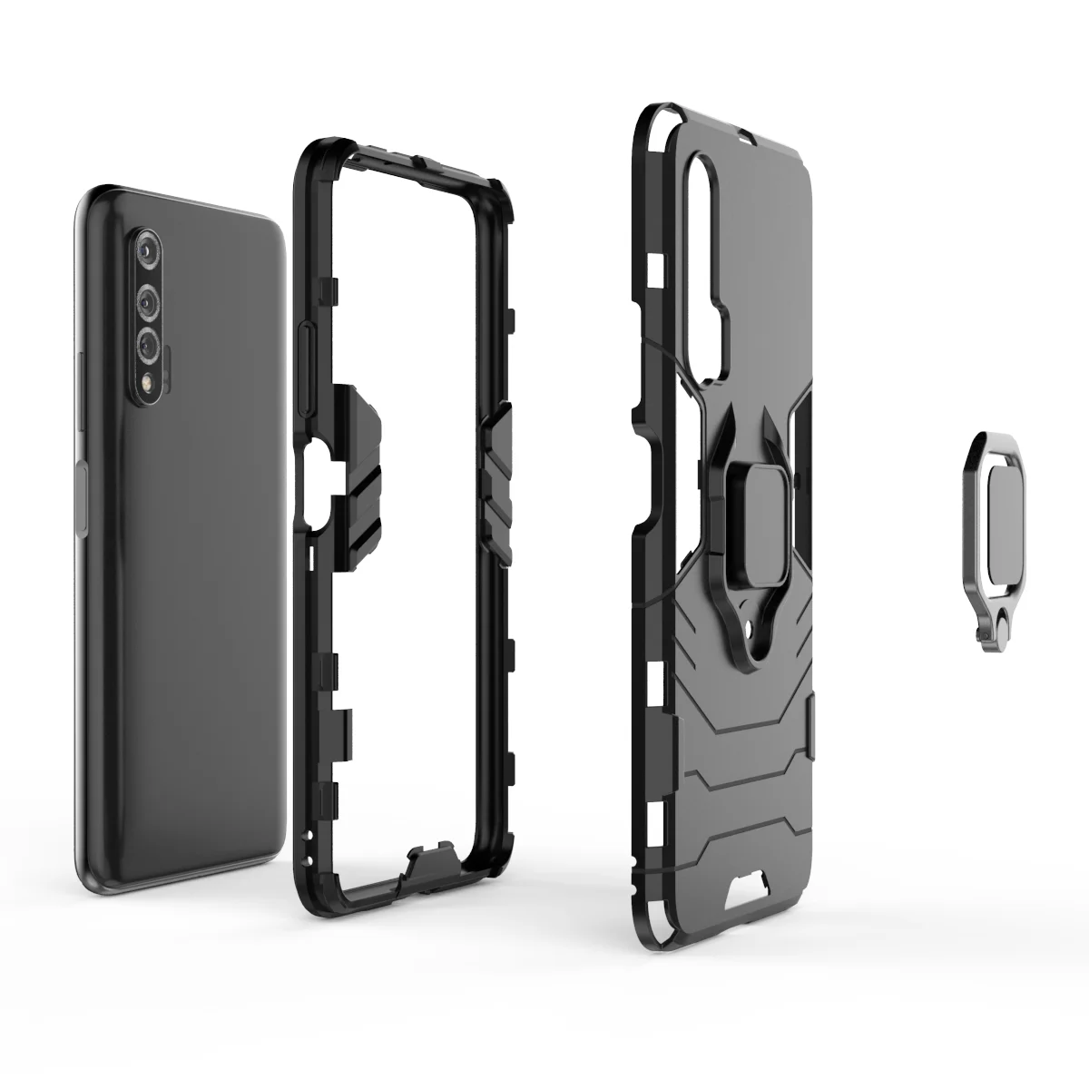 Ultimate Armor Shockproof Phone Case with Metal Ring Stand and Bumper Protection