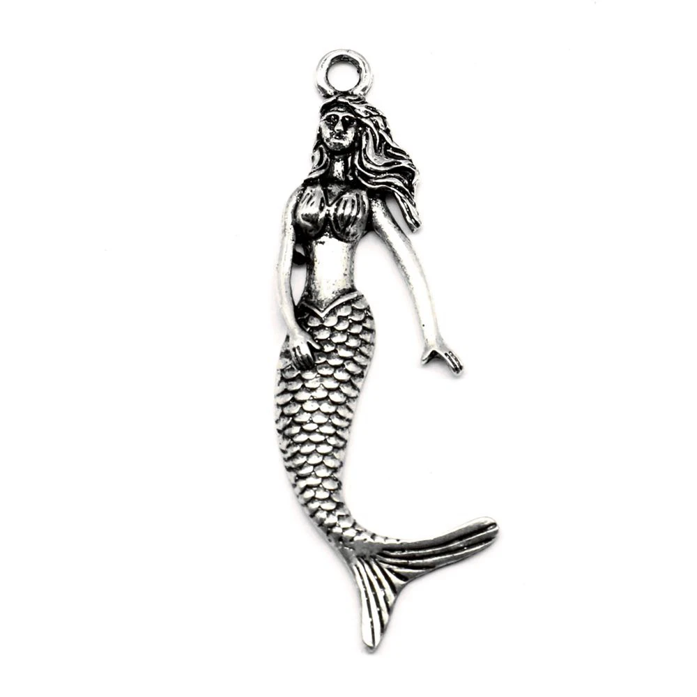 

Mermaid Charm For Making Jewelry Diy Finding 12pcs 20x63mm