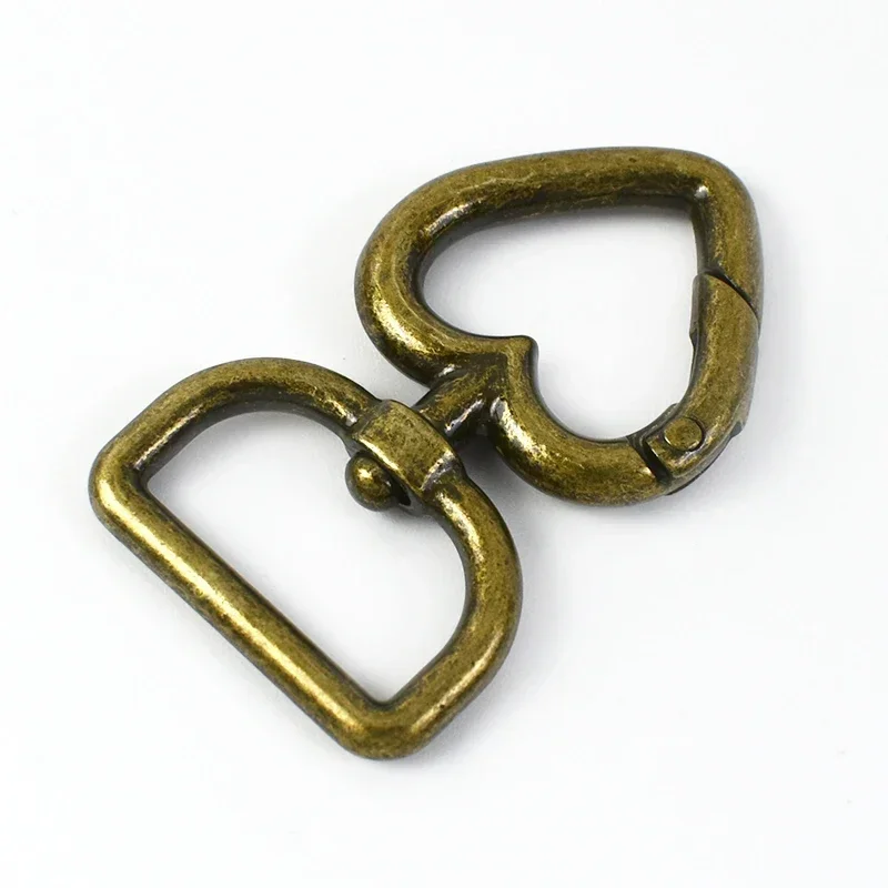 6 Moschettoni Girevoli A Forma Di Cuore – Colore Oro, 11 Mm, Con Molla – Per Portachiavi, Borse, Progetti Fai Da Te - 2