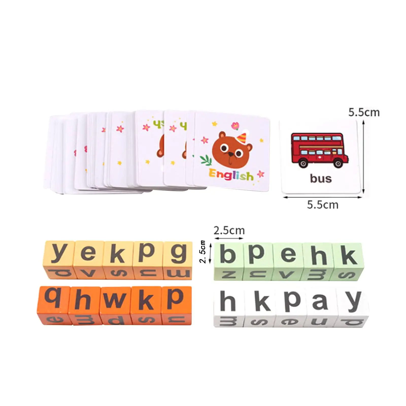 Letter Spelling Block Easy to Use Educational Toy Gift Letter Flash Cards for Children`s Day Toddlers Preschool Kids Birthday