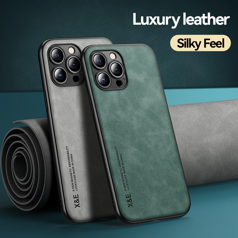 Ultra-thin Silky Feel Magnetic Phone Case For iPhone 13 11 12 Pro Max XS Max XR X 7 8Plus Luxury Texture Leather Protection Case iphone 11 Pro Max wallet case