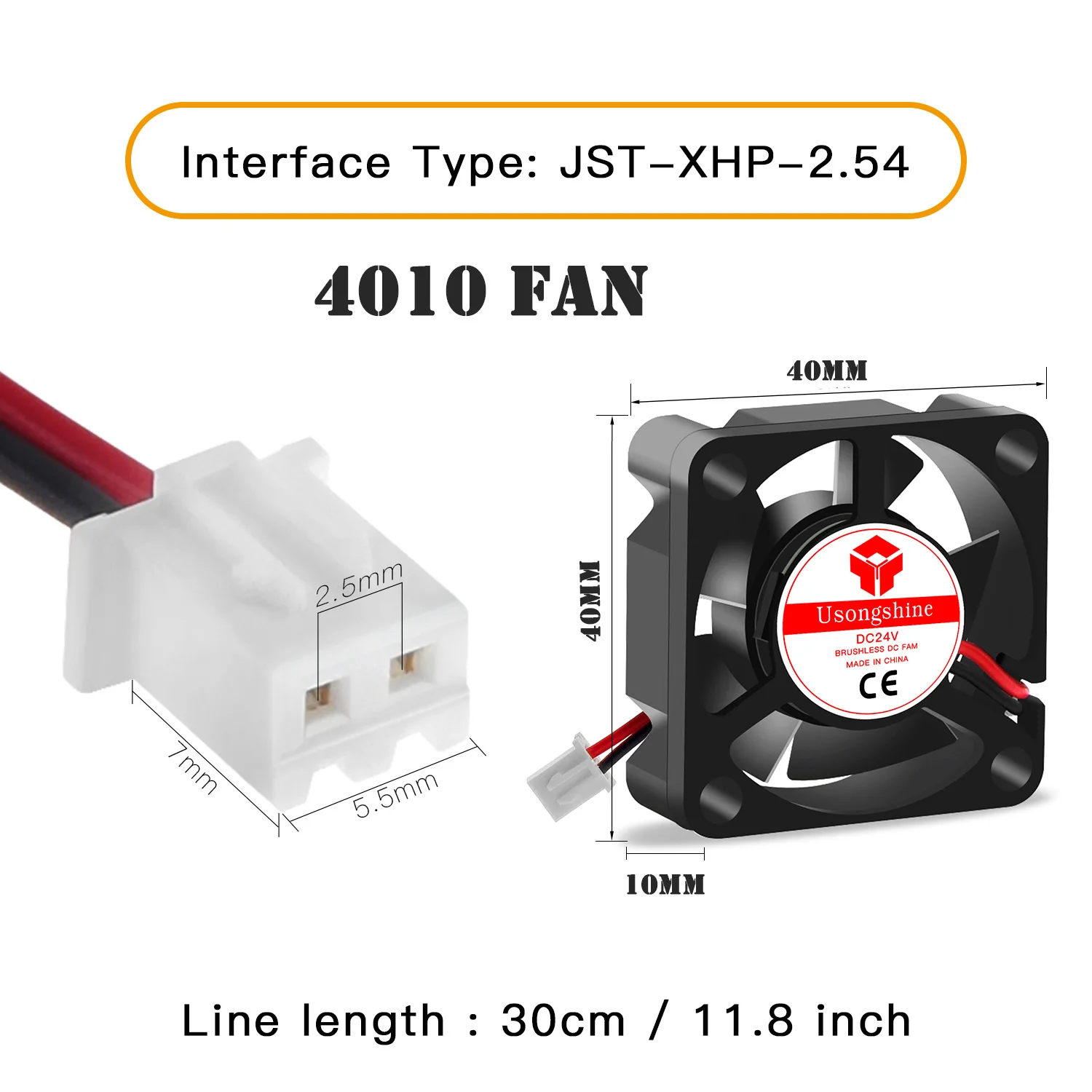 Advanced Brushless Cooling Turbo Fan for 3D Printers - 12V/24V Dual Voltage, 2-Pin DC Extruder Cooler Blower in Black Plastic