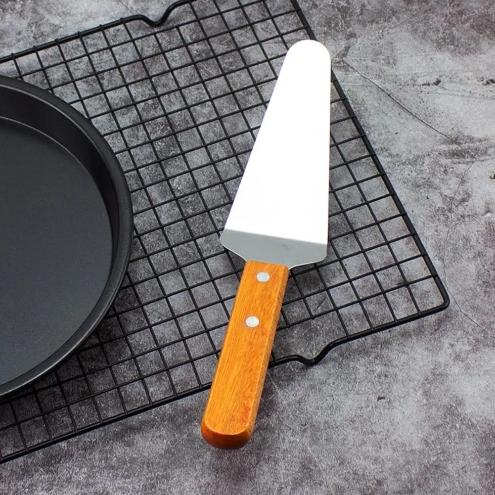 

Wooden Handle Spatula Stainless Steel Spatula with Wooden Handle Durable Comfortable Grip for Cheese Cake Pizza Smooth Surface