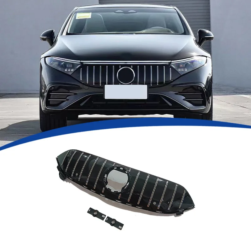 

Передняя решетка радиатора для Mercedes-Benz W297 V297 EQS EQS450 EQS580 2022 + 4-дверный GT Стиль Серебристый верхний бампер для автомобиля