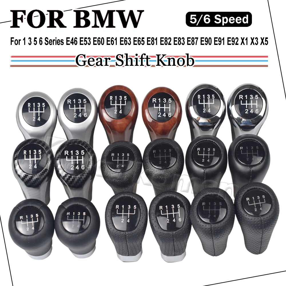 Auto Getriebe Shift 5/6 Gang Schaltknauf Hebel Shifter Leder Getriebe  Schalthebel Für BMW 1 3 5 6 serie E Serie X1 X3 X5 M - AliExpress