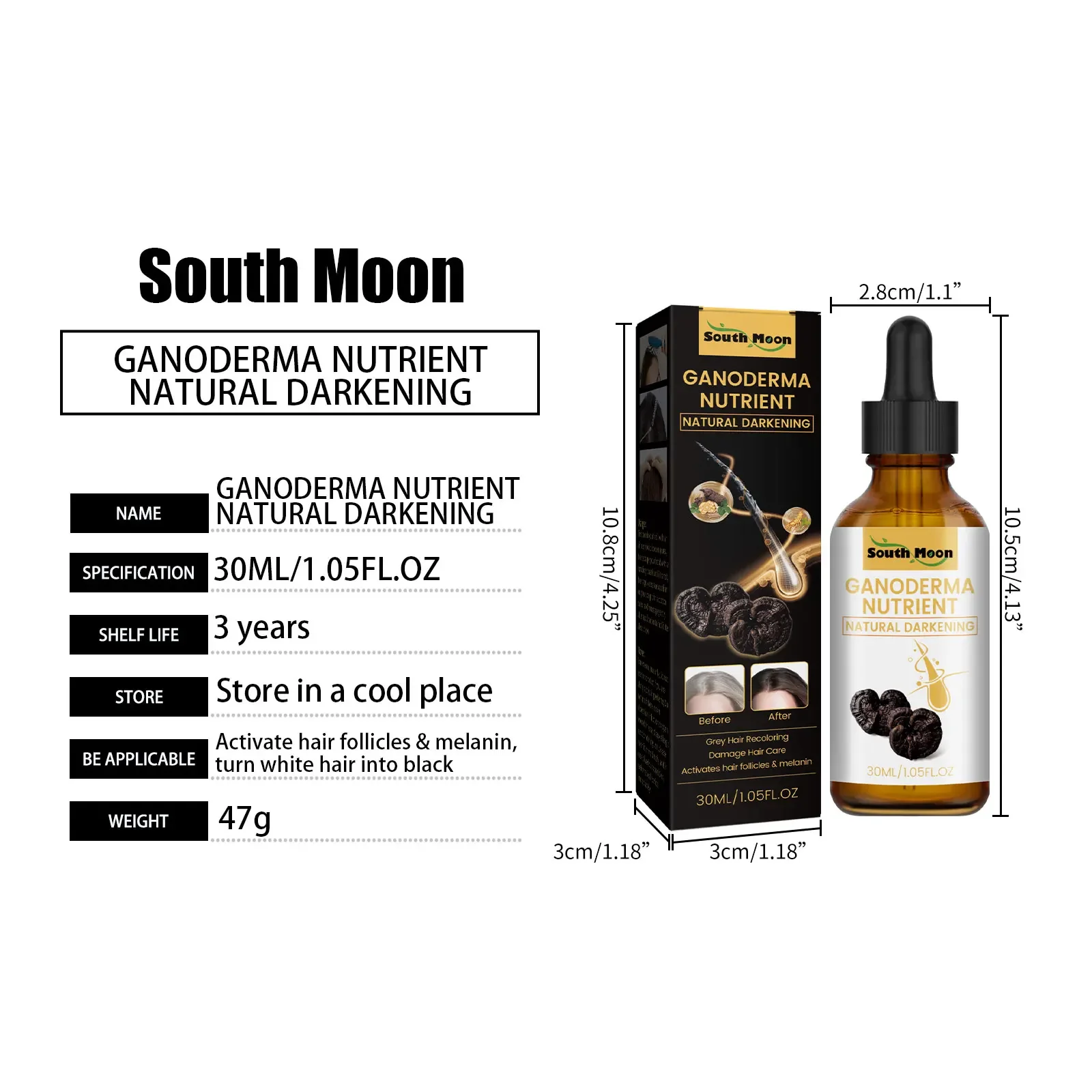 Anti Gray Hair Serum Hair Blackening Natural Color Repair Anti Loss Moisturizing Scalp Care Gray White Hair Treatment Essence S48e11c14f6d642b88d2ba0688313b79a7