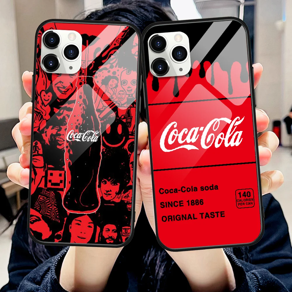 Роскошный модный чехол Coca Cola из закаленного стекла для телефона iphone SE 2020 6 6S 7 8 11 12