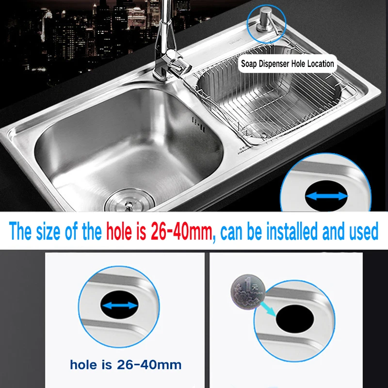 500ML Kitchen Sink Soap Dispenser Black Stainless Steel Pump Liquid Soap Bottle Built-in Design Manually Press Pump Dispenser soap dispenser,soap pump