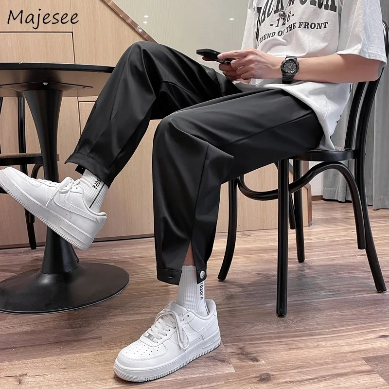 

Casual Pants Men Summer All-match Harem Trouser Teens Male Streetwear Ins Baggy Design Thin Gentle Handsome Popular Ulzzang Cool