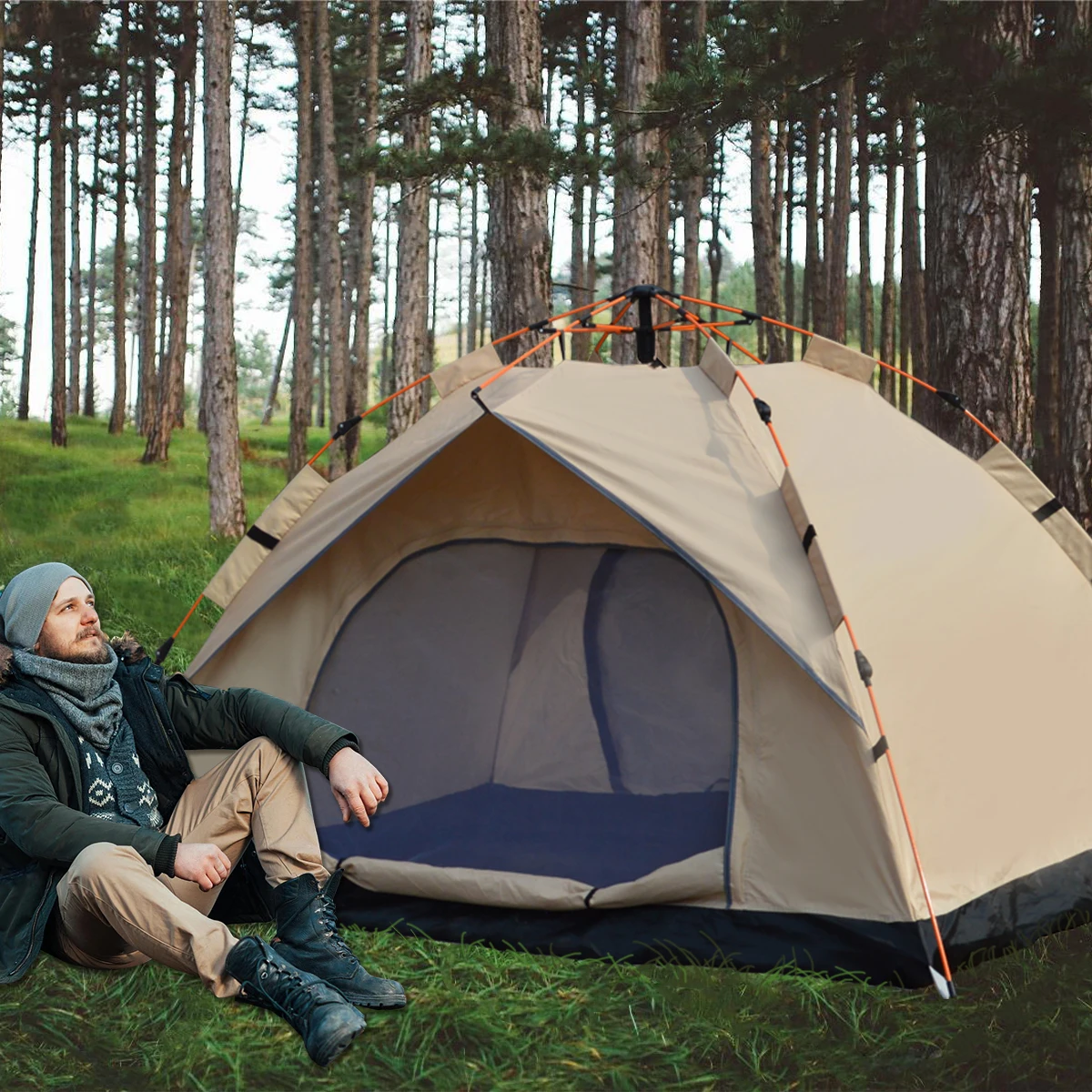 Automatic Quick-opening Tent Outdoor Self-driving Travel Camping Tent Automatic Quick-open Rainproof Sunshine-proof camping tent