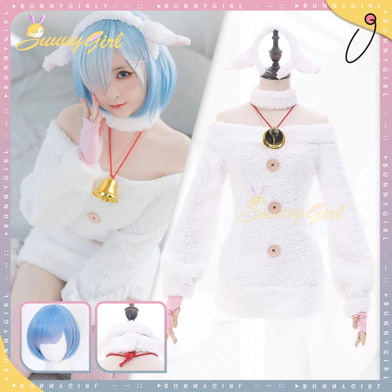 

Sheep Rem cosplay costume anime Re Life In A Different World From Zero Cosplay Costume Re zero suit Rem cosplay wig Halloween