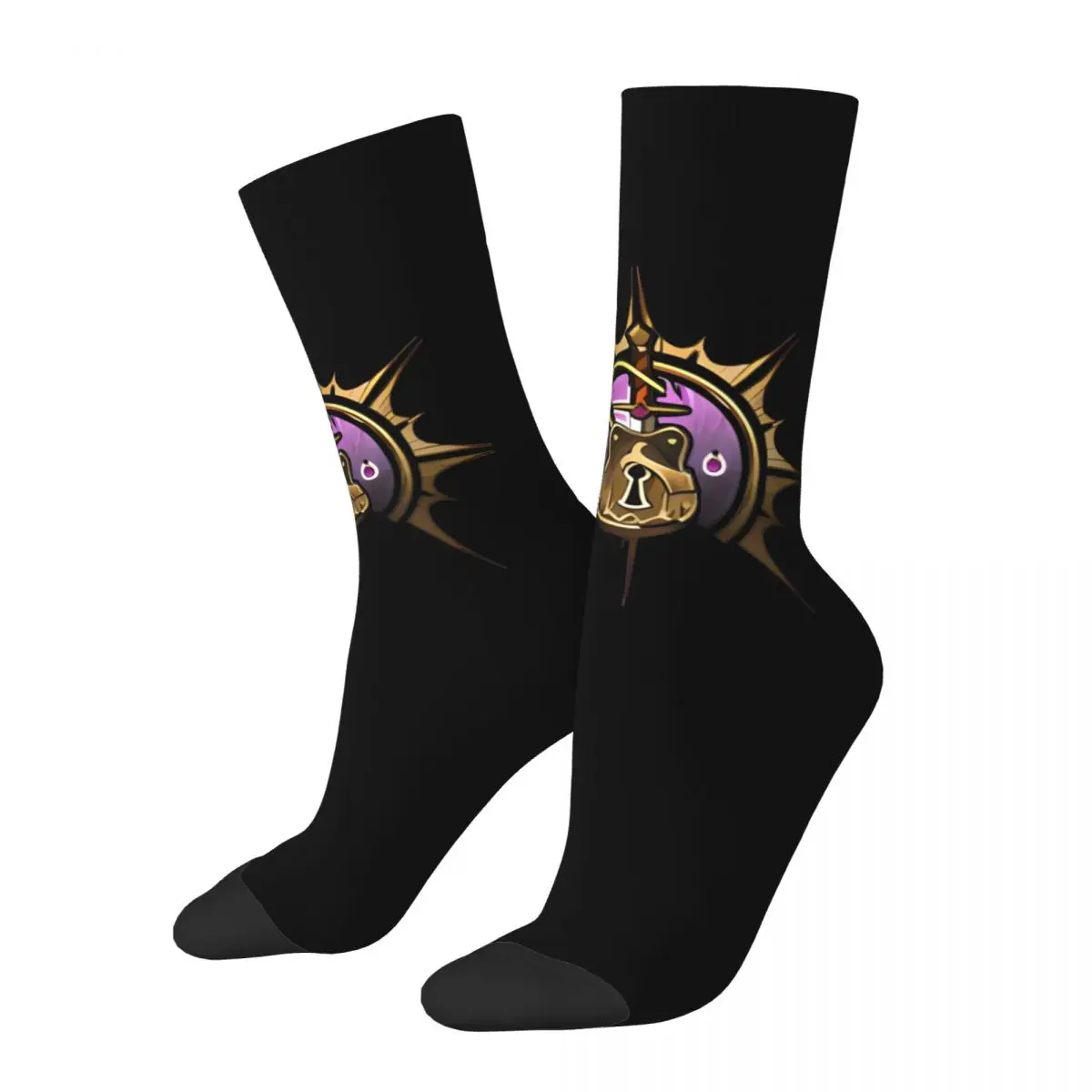 Divertenti Calzini Da Uomo Happy Bg3 Vintage Harajuku Baldurs Gate 3 Hip Hop Novità Seamless Crew Crazy Sock Gift Stampato