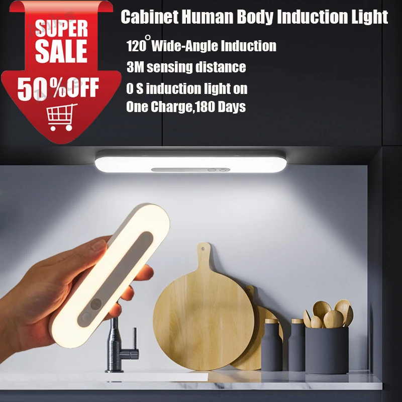 

Rechargeable Led Night Light Human Body Induction Light USB Stepless Dimming Reading Eye Protection Wardrobe Bedside Night Light