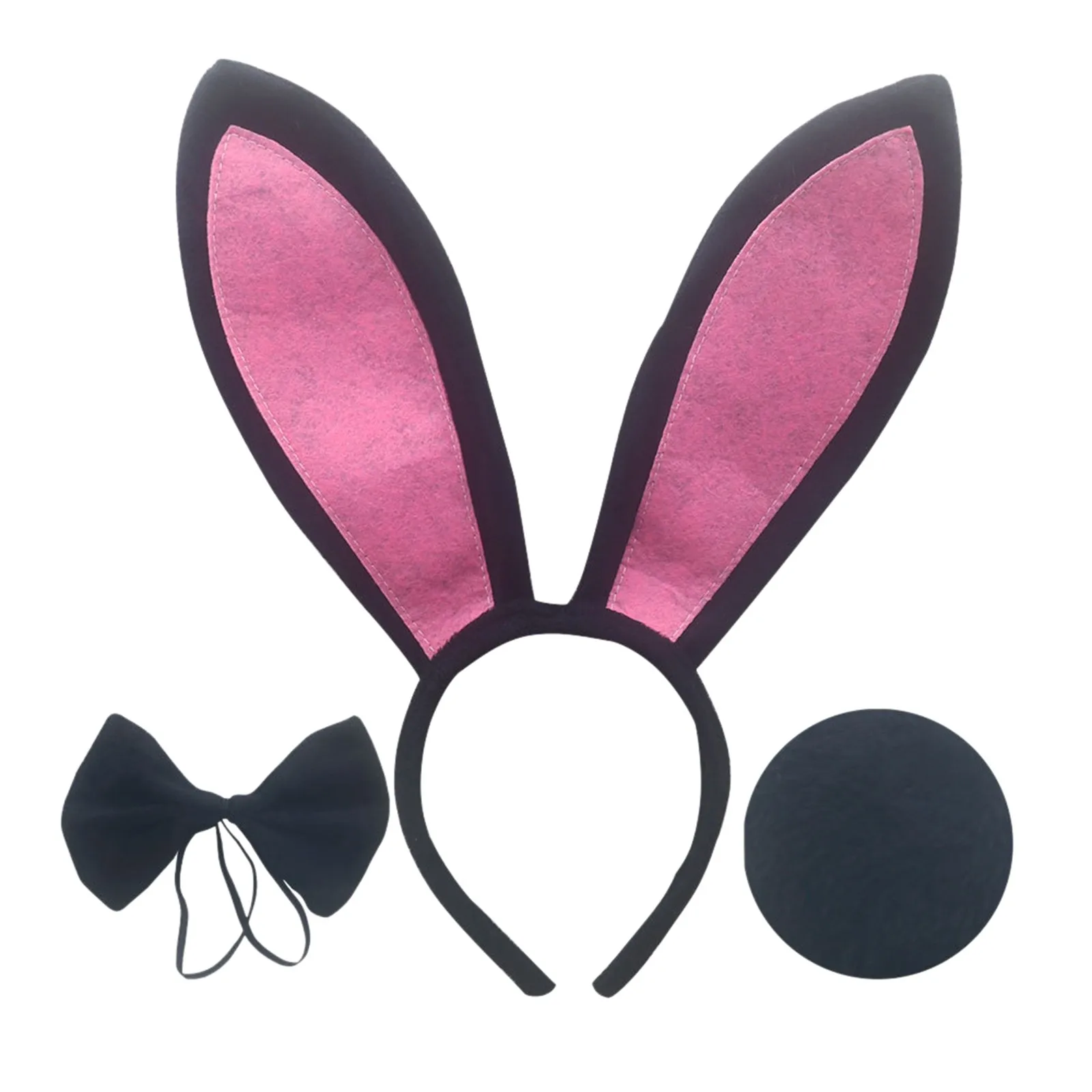 

Easter Headband Bow Tie Tail Children Adult Holiday Performance Three Piece Set