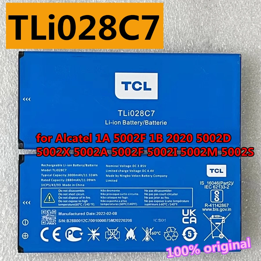Original 3000mah Tli028c1 Tli028c7 Bateria para Celular Alcatel 1a 5002f 1b 2023 5002d 5002x 5002a 5002f 5002i 5002m 5002s - Image 2