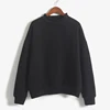 Christmas Fleecing Half High Neck Long Sleeve Preppy Casual Top Women Clothing Autumn Winter Solid Simple Pink Sweatshirts Basic 5