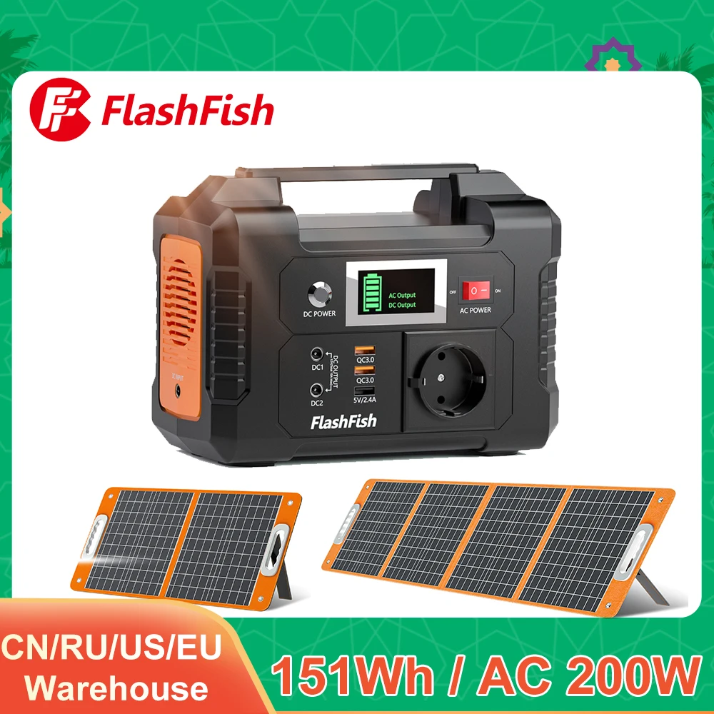 Price Review FF Flashfish 230V AC 200W Portable Power Station 151WH Solar Generator Battery DC Outdoor Camera Drone Emergency Power Supply Online Shop