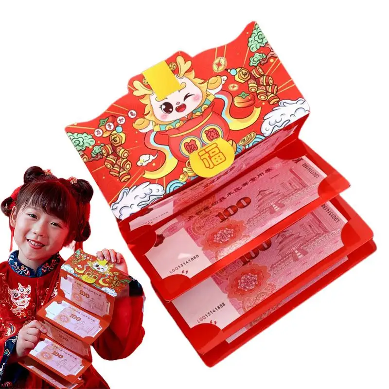 

Китайские новогодние красные конверты, традиционные бумажные красные конверты, украшения «Год Дракона» для деловых встреч