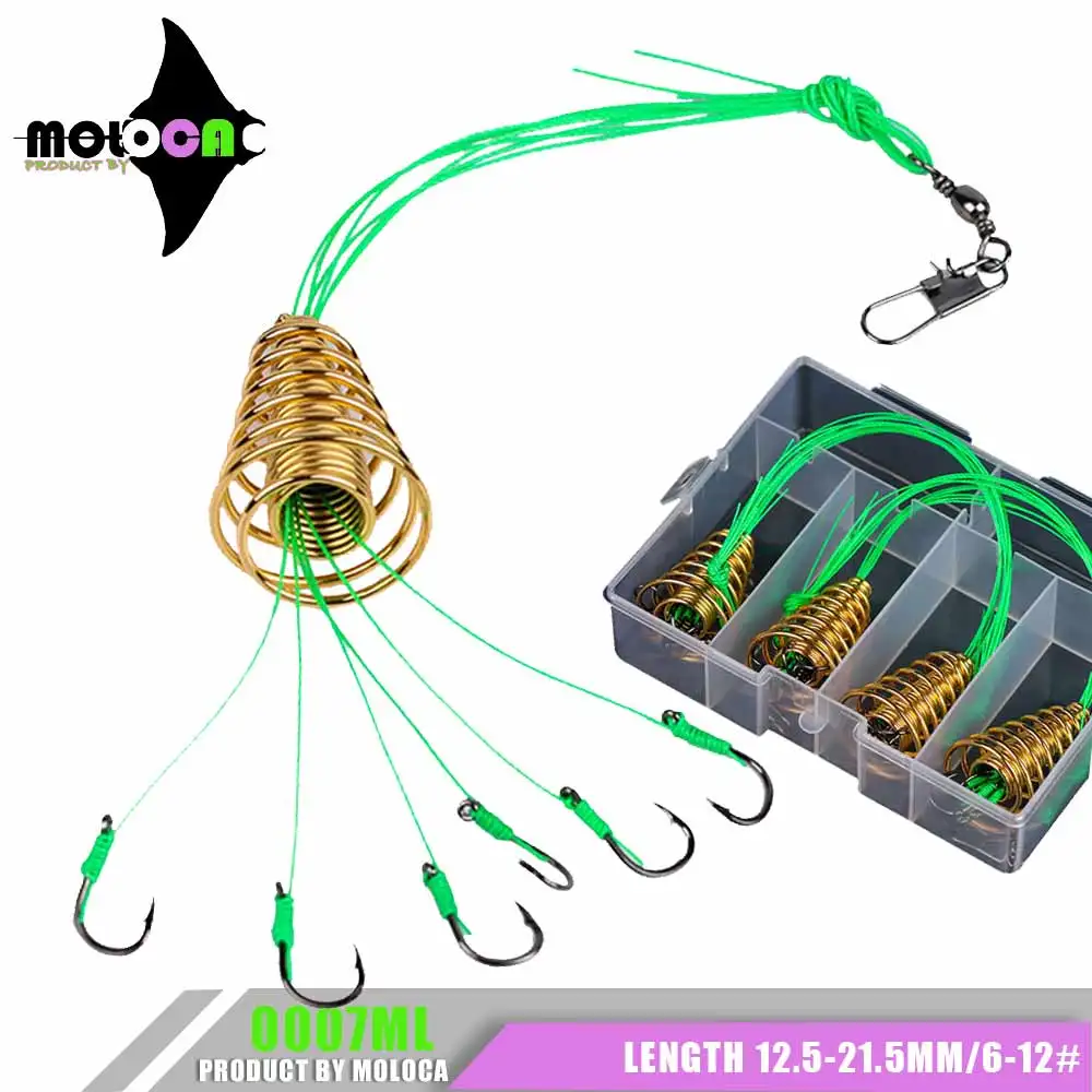 2022FishingHooksExplosionBaits4PCSCageSeaBoxHookSteelSprings