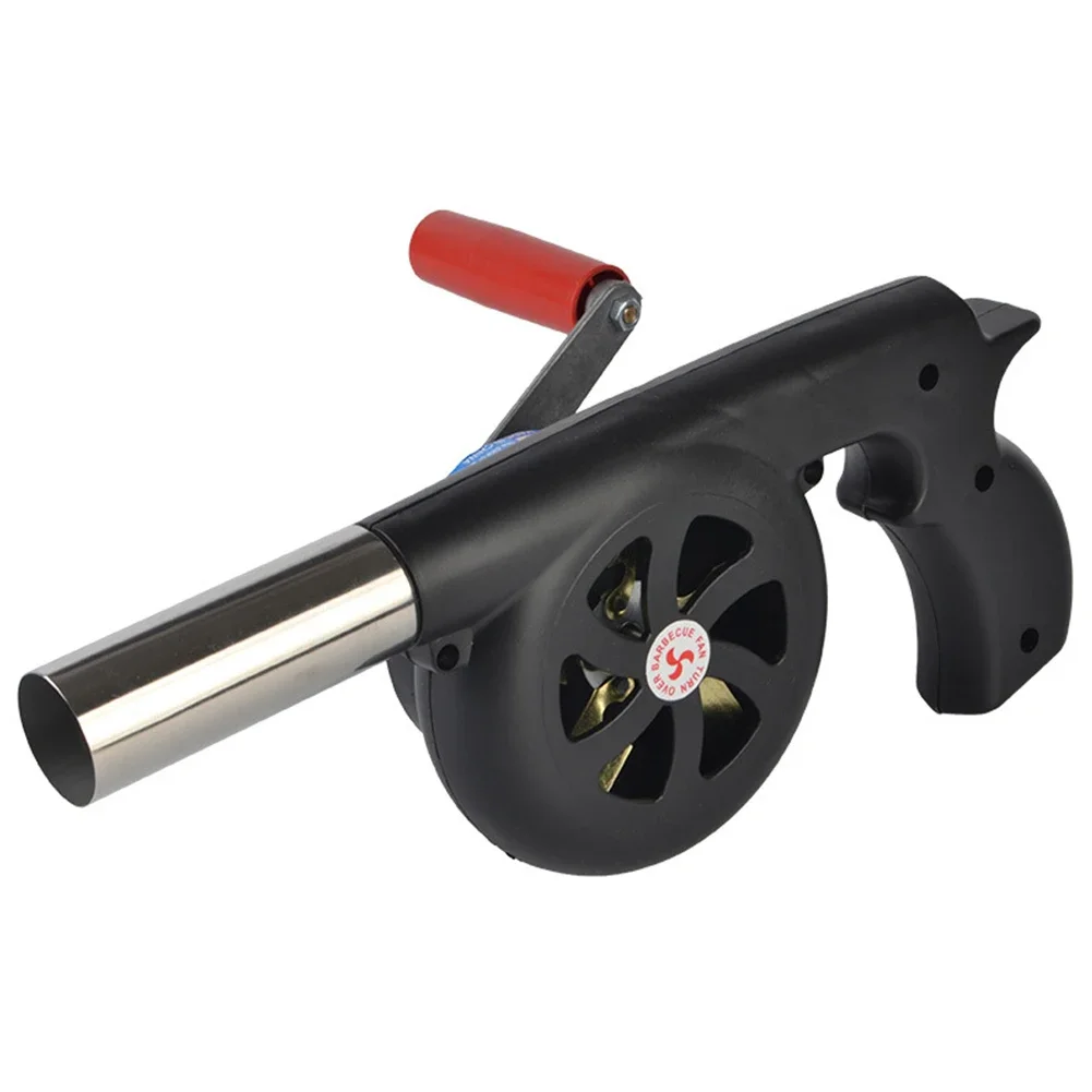 Portable Barbecue Air Blower Hand Crank BBQ Fan Outdoor Cooking Barbecue Hair Dryer Manual Handle Picnic BBQ Fans Tools Grill