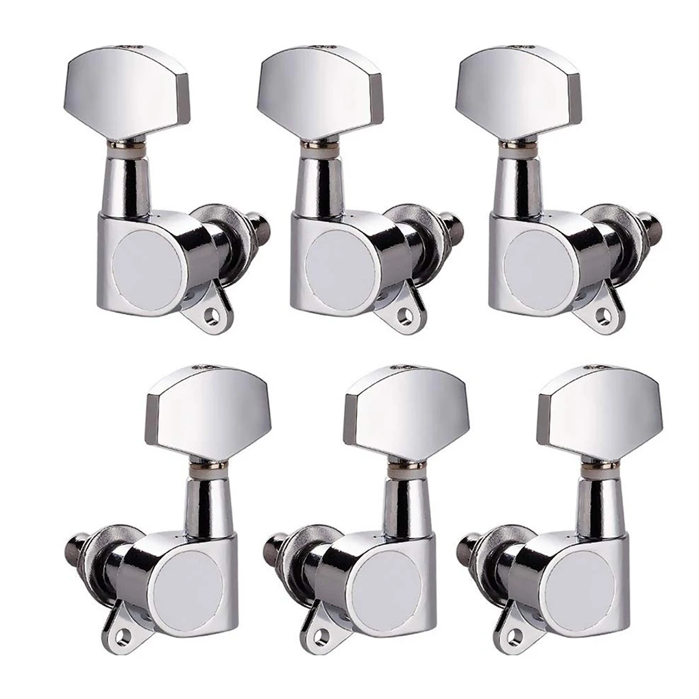 

6pcs Semi-closed Guitar String Tuning Pegs Acoustic Electric Guitar Tuners Machine 3L 3R Tuning Key Peg Black