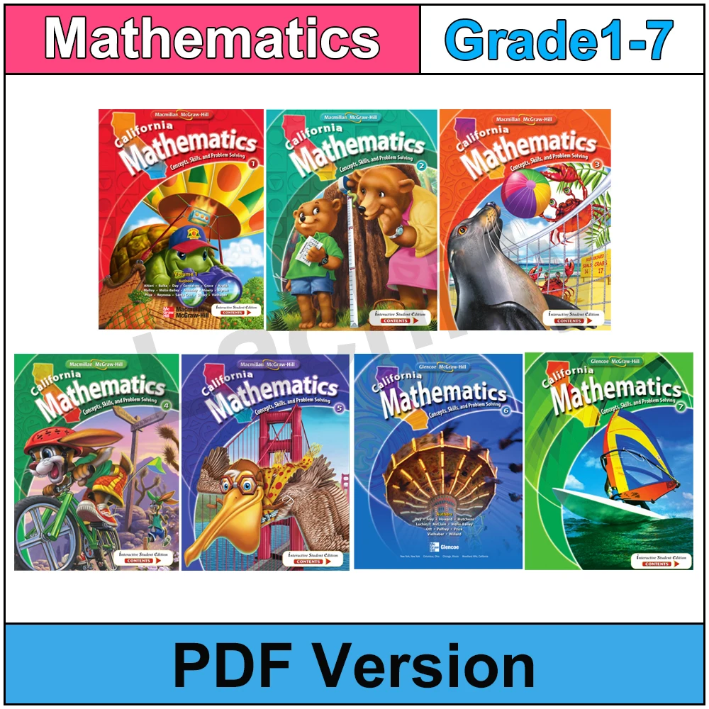 California Mathematics Grade17 Improve Math Skills Workbook Practice Exercise Book Children