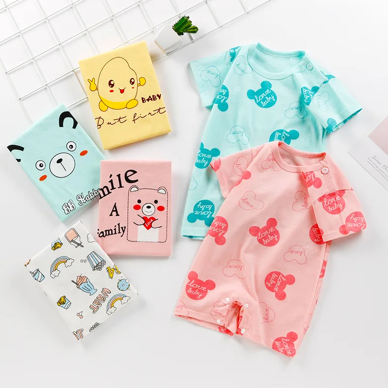 Baby Girl Newborn Summer Rompers Clothes Cotton Infant Body Short Sleeve Baby Jumpsuit Cartoon Cute Boy Girl Clothes Baby Bodysuits for girl 