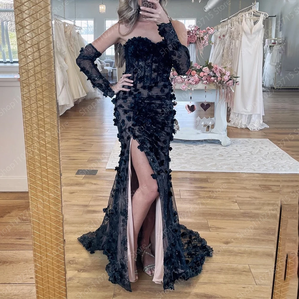 

Elegant Long Evening Dresses for Women Lace Sweetheart Floor-Length Mermaid Prom Party Wedding Gala Special Events Dress 2024
