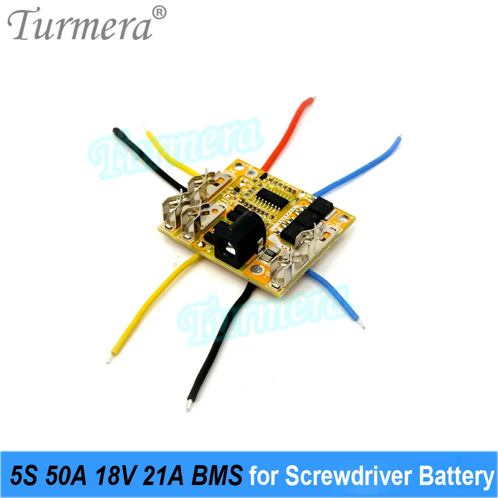 Turmera 18V 21V 50A BMS Lithium Battery Protection Board 5S Balancer Displayer for 20V Electric Drill Screwdriver Batteries Use