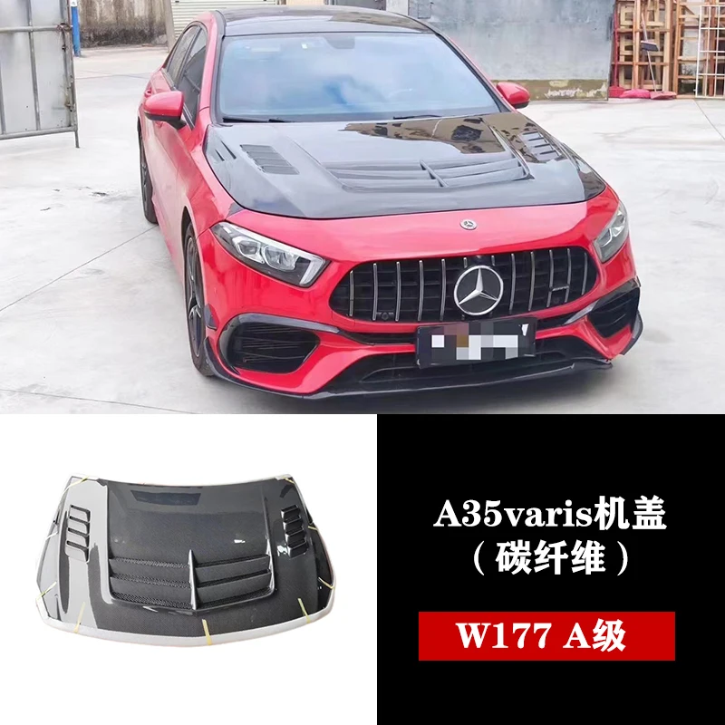 thumbnail image 1 of Adecuado para Mercedes Benz Clase A A200l A35 A45 Modificado Envolvente Fibra de Carbono Faldón Lateral Delantero Malla de Labio Trasero, 1 of 5