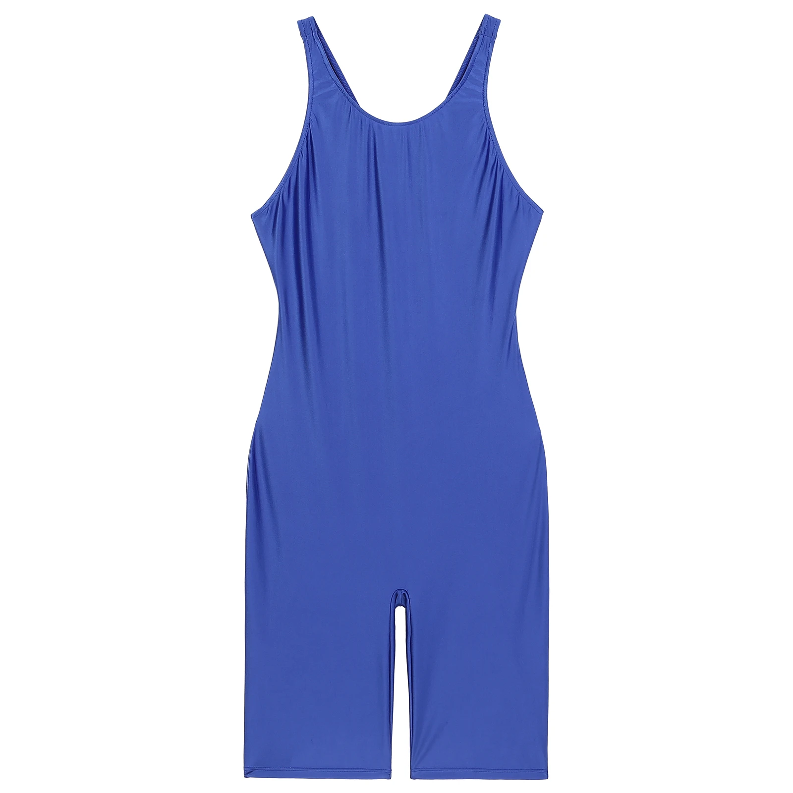 2023 New Womens Swimsuit Jumpsuit Glossy Sleeveless Bodysuit One-Piece Surfing Swimming Bathing Suit for Sport Workout Yoga