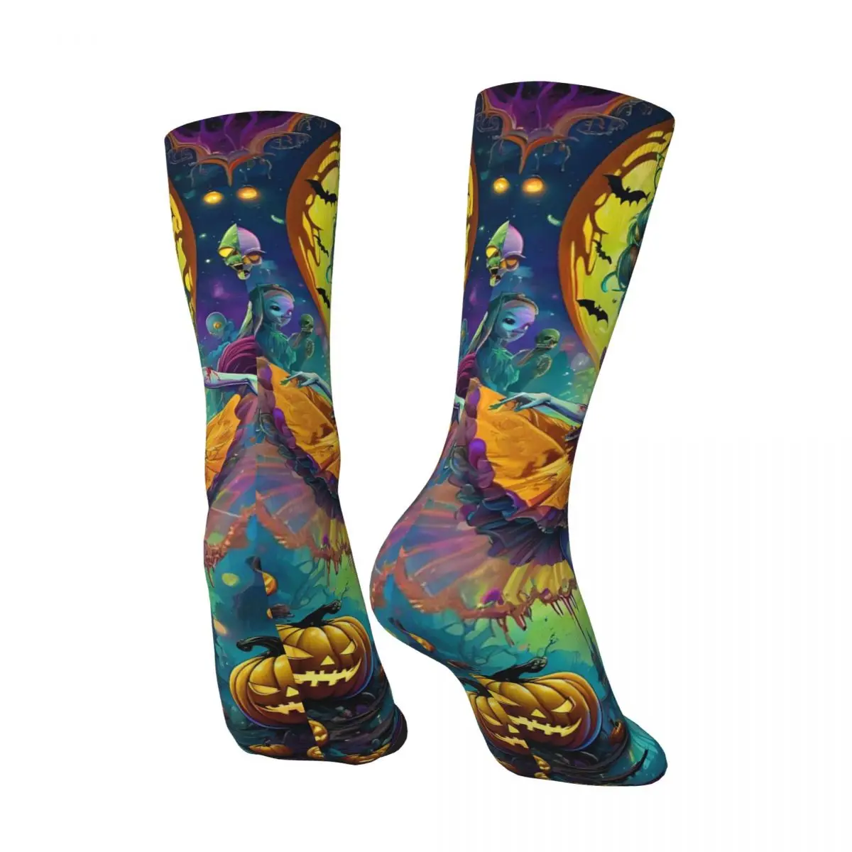 All Seasons Ghost Fairy Theme Socks Harajuku Sport Middle Tube Socks Funny Stockings for Men Women Christmas Gifts