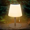 Solar Table Lamp for Camping Garden 2-in-1 Solar & USB Charging Dimmable RGB Colors Wireless IP44 Waterproof Outdoor Lightings 2
