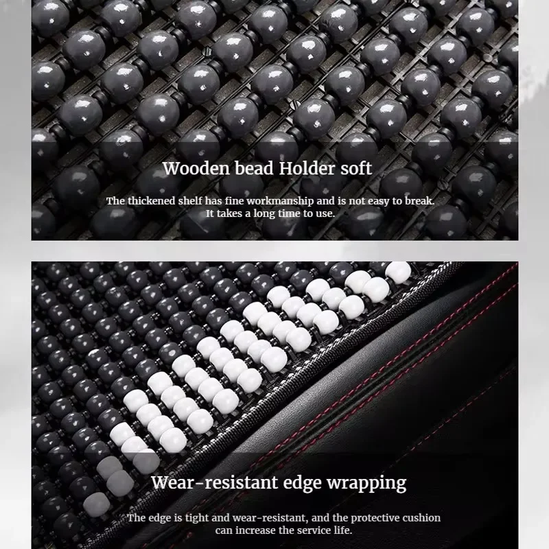 Summer Elegant Wooden Beads Seat Cushion,Cool and Breathable Comfortable Multi-occasion Use,Perfect for Car, Office