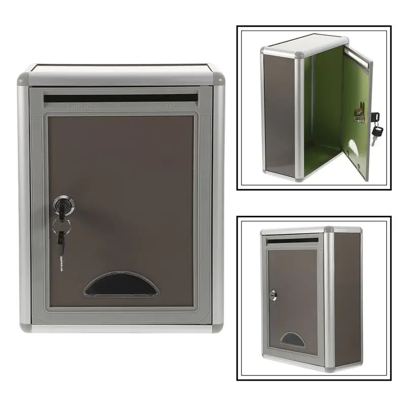 Office Suggestion Box Stainless Steel Mailbox Outdoor Locking Drop Box Wall Mount Wall Mounted Mail Mailbox With Secure Lock