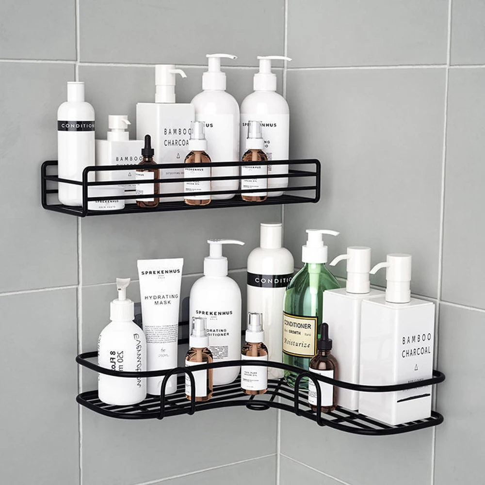 1pc Adhesive Bathroom/kitchen Corner Shelf