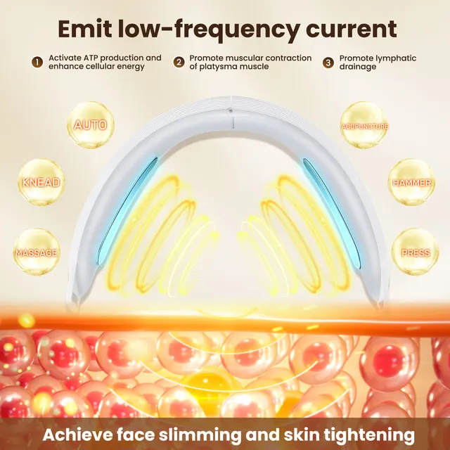 Electric V Face Lifting Beauty Device 6 Modes 8 Levels EMS Micro-current Firming Facial Massager Double Chin Removal Skin Care 2