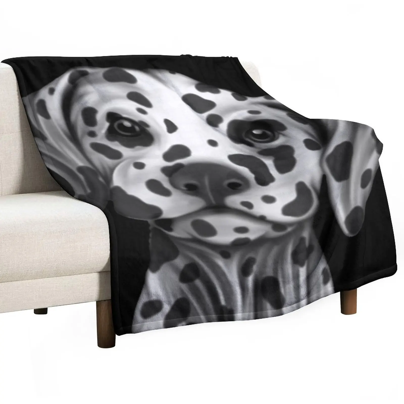

Dalmatian Painting Throw Blanket Shaggy for winter Decorative Sofa Blankets
