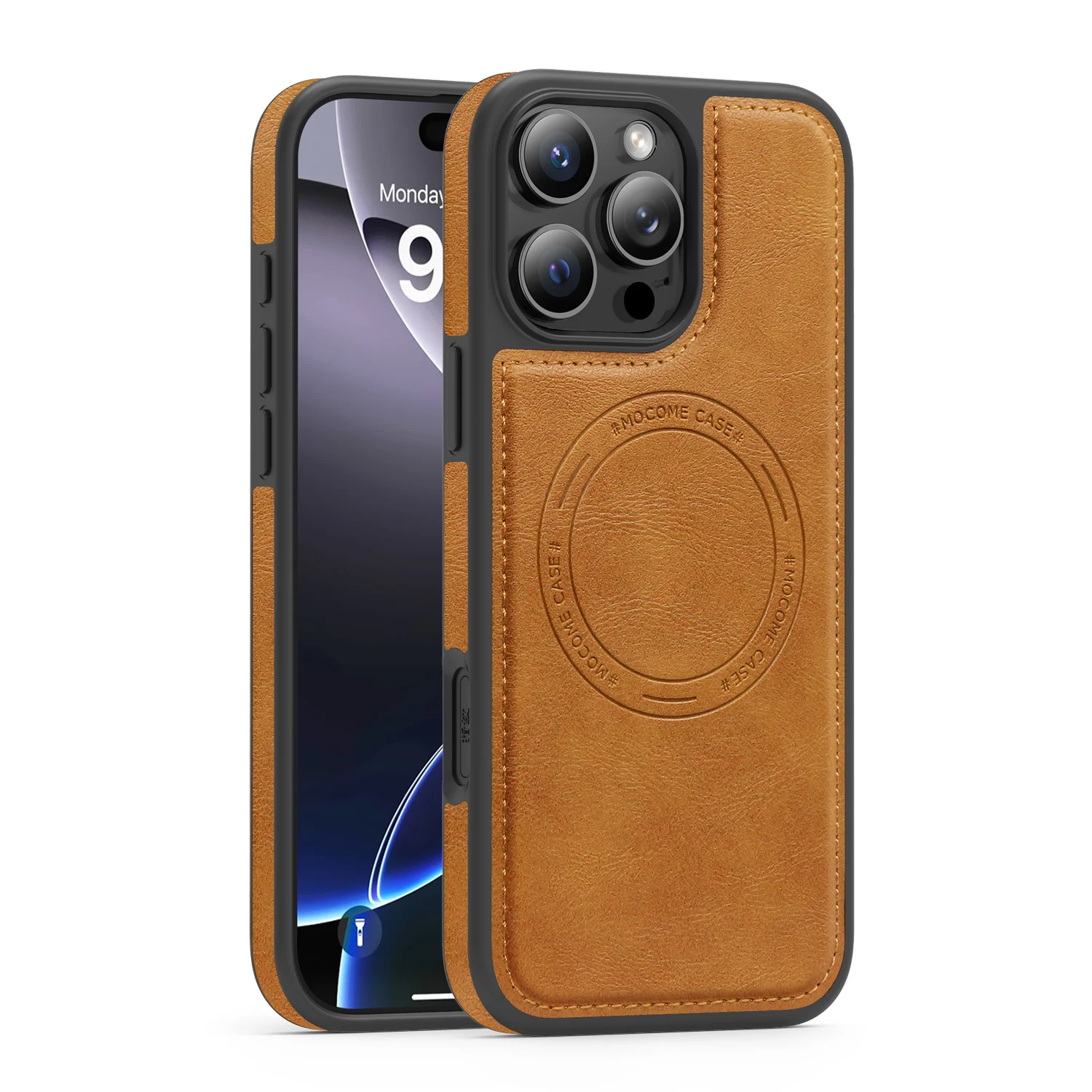 Magnetic Leather Phone Case with Camera Protection and Anti-Fall Soft Back Cover