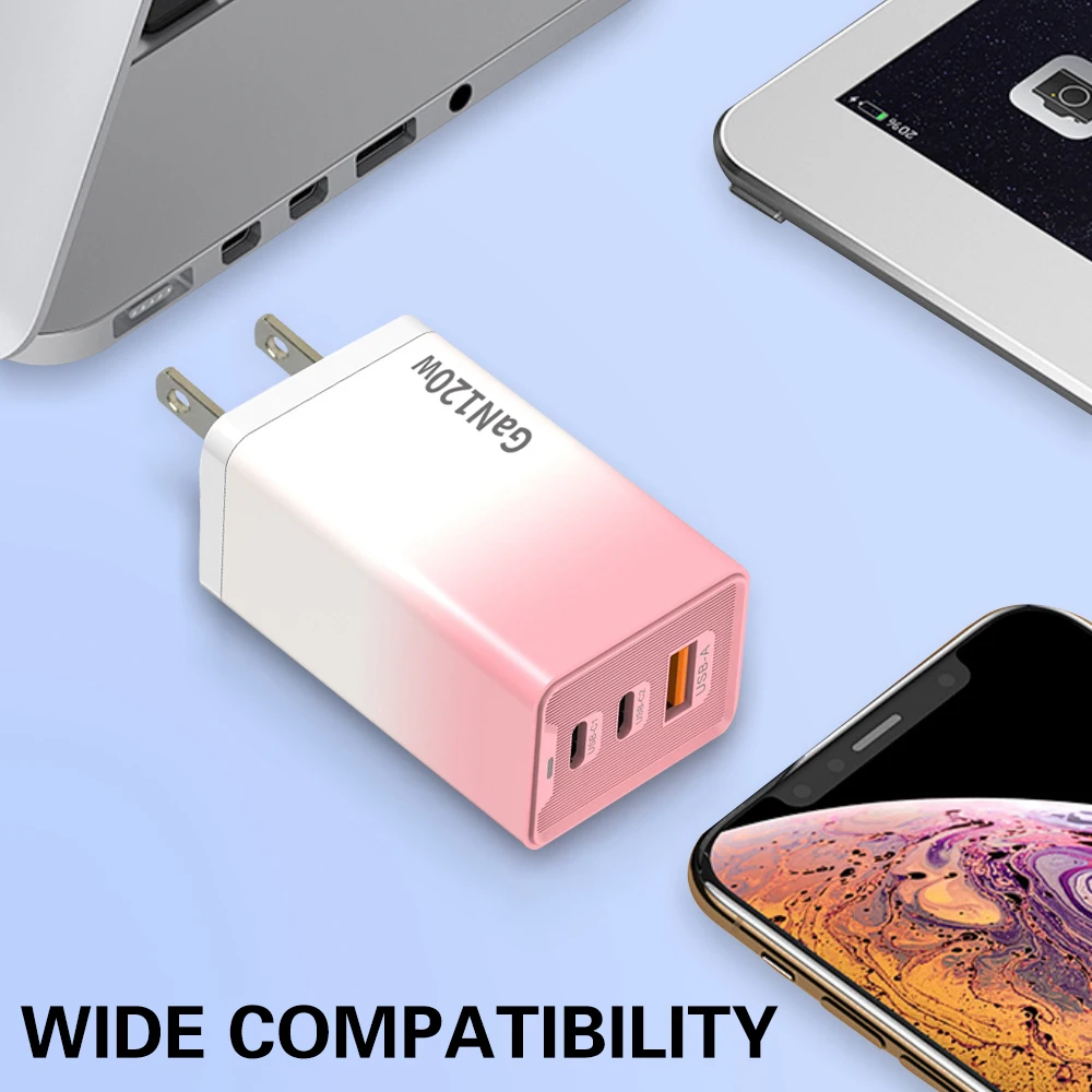 120W GaN USB Charger Fast Charging Charger Type C Mobile Phone Charger for iPhone 15 Pro Max Samsung Quick Charge Wall Adapter