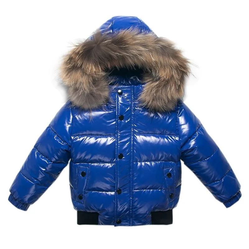YFPICO Doudoune Surface Brillante Manteau Fille Chaud Blouson Garçon Hiver Automne Parka à Capuche Fausse Fourrure Duvet Veste De Sport Ski Neige Down Jacket, Violet, 7-8 Ans (Stature 130cm