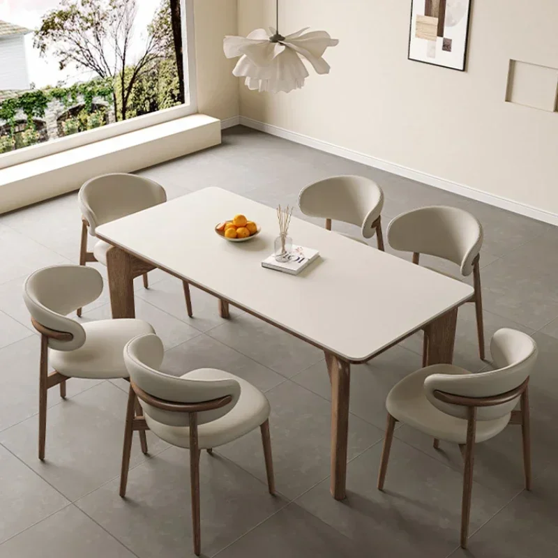 Corner Island Dining Table Auxiliary Service Designer Meeting Marble Dining Table Low Square Large Mesa Plegables Furniture side table dining table chair combination sintered stone dining table