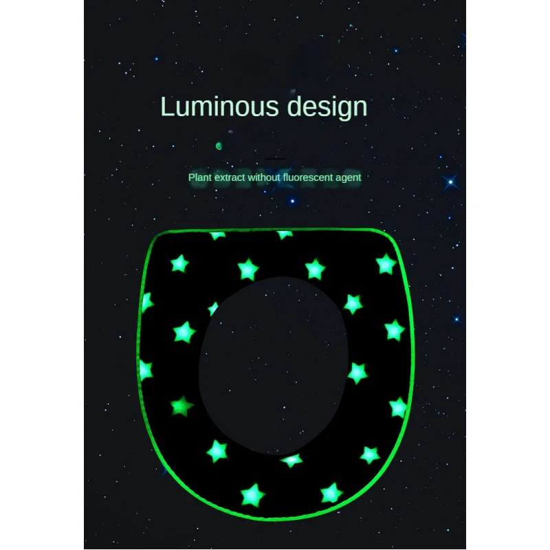 Luminescence toilet seat cushion soft toilet cushion zipper winter warm mat home thicken pad cover washer toilet seat cover toilet mat