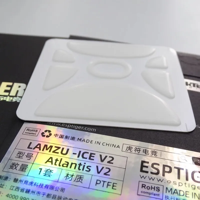 Esptiger Ice v2 Mouse Skates Anime Lamzu v2 Mini Arco Branco Esports Desliza Pés Original Pacote 1 - Imagem 2
