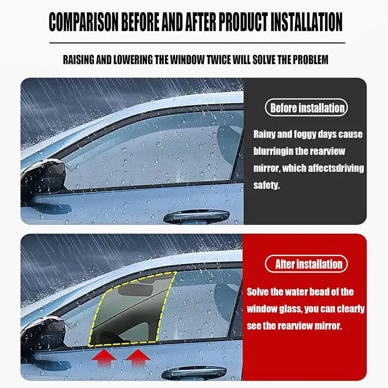 SEAMETAL 2 Pieces Rubber Side Window Wiper for Windows Rain/Snow Scraper Waterproof Sealing Strip Window for Car Gap Filler