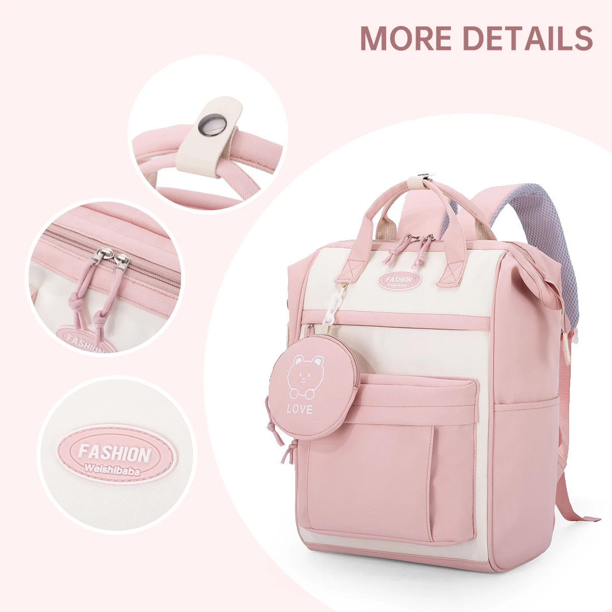 Schoolbags for Female High School Students, Junior High School Students, Middle School Students, Large-Capacity Load-Reducing Spine-Protecting Waterproof Backpacks for Primary School Students in Grades 3-6